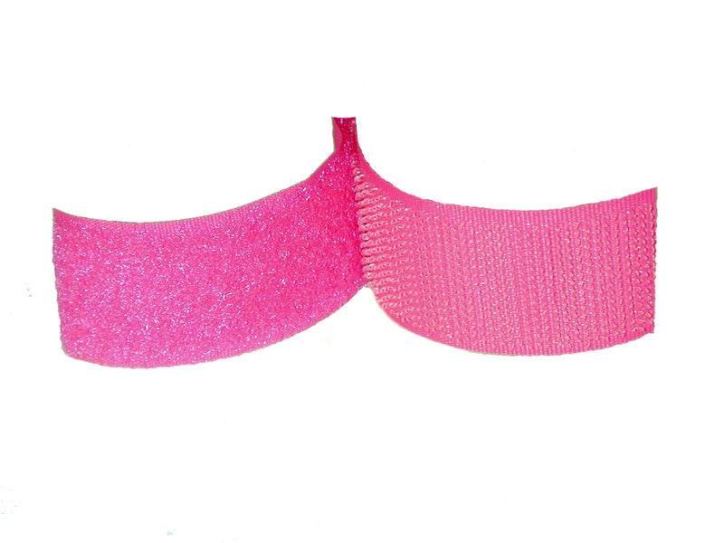  [AUSTRALIA] - 1" Neon Pink Sew On Hook and Loop - 1 Yard of Hook and 1 Yard of Loop Per Package 1 Yd
