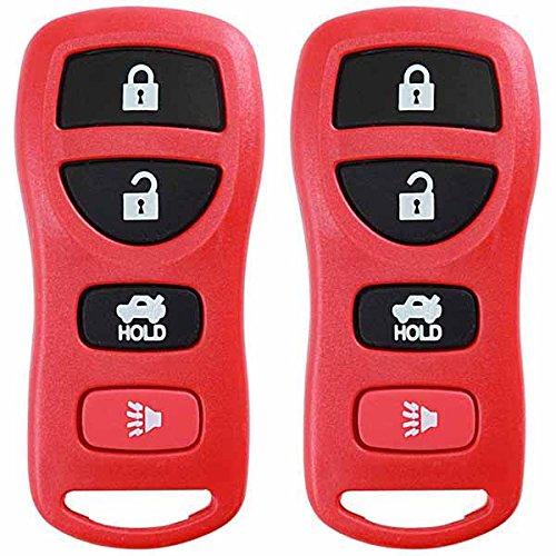  [AUSTRALIA] - KeylessOption Keyless Entry Remote Control Car Key Fob Replacement for KBRASTU15-Red (Pack of 2) Red
