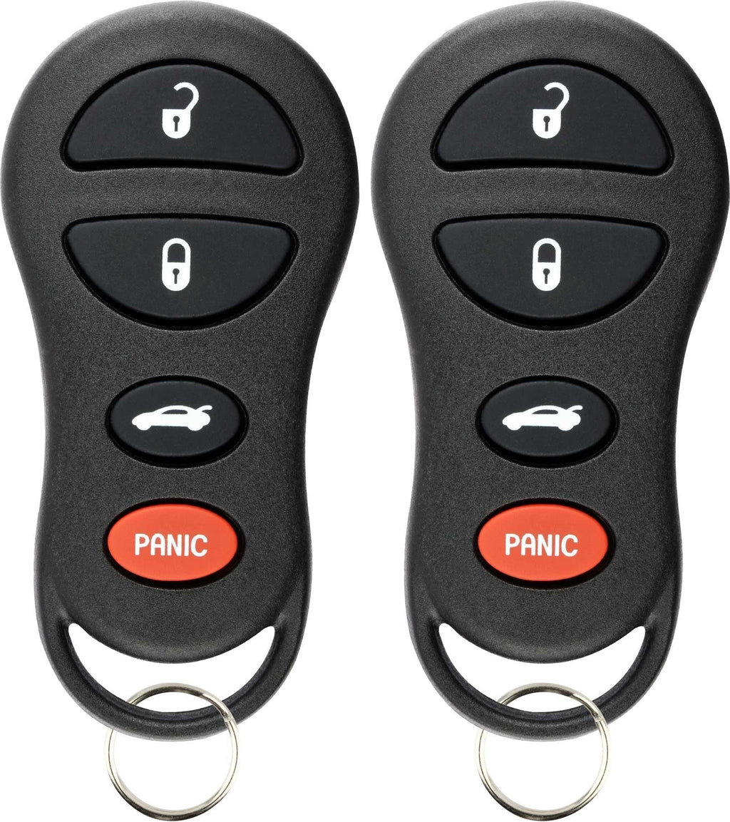  [AUSTRALIA] - KeylessOption Keyless Entry Remote Control Car Key Fob Replacement for GQ43VT17T 04602260 (Pack of 2) Black