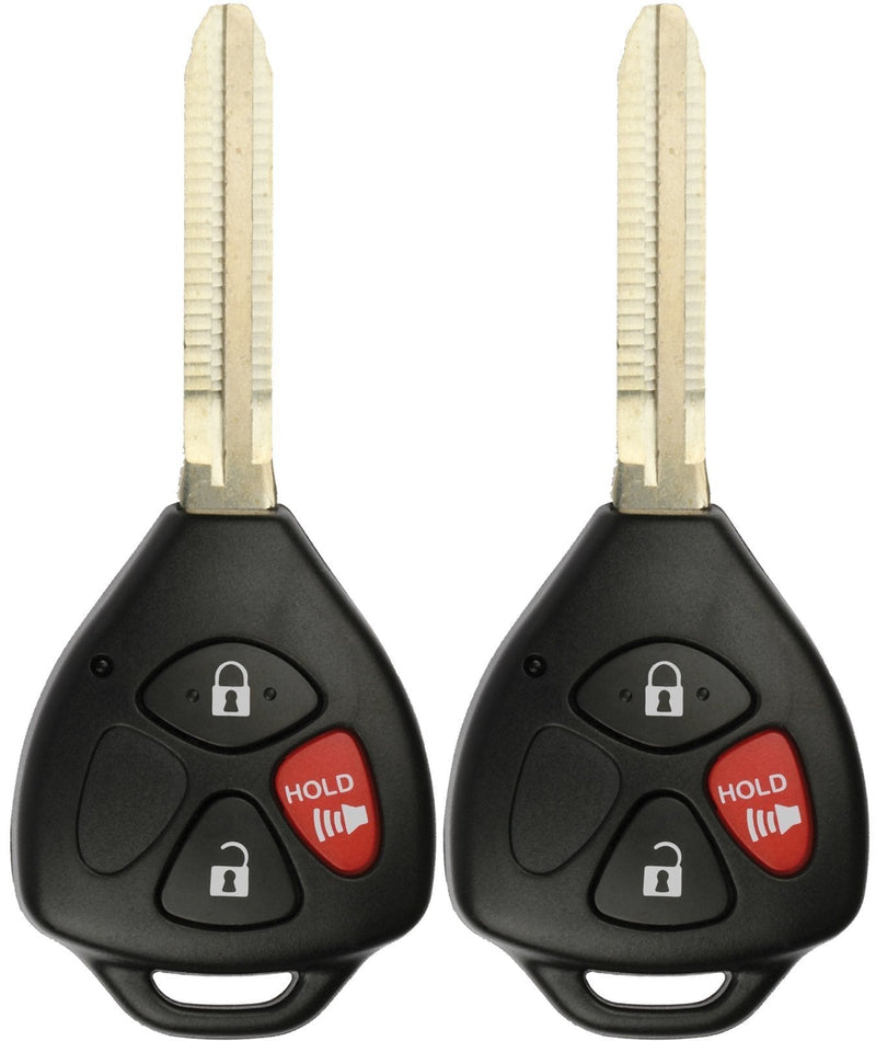  [AUSTRALIA] - KeylessOption Keyless Entry Remote Control Car Unut Key Fob for Toyota Rav4 Yaris Scion xB HYQ12BBY (Pack of 2) black