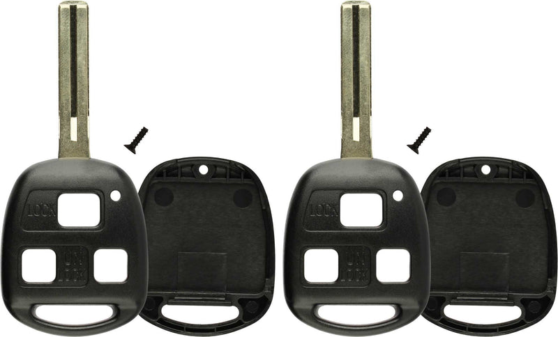 KeylessOption 2 Key Replacement Case Shell Keyless Entry Remote Fob Uncut Blade Fix Master for HYQ1512V, HYQ12BBT Black - LeoForward Australia