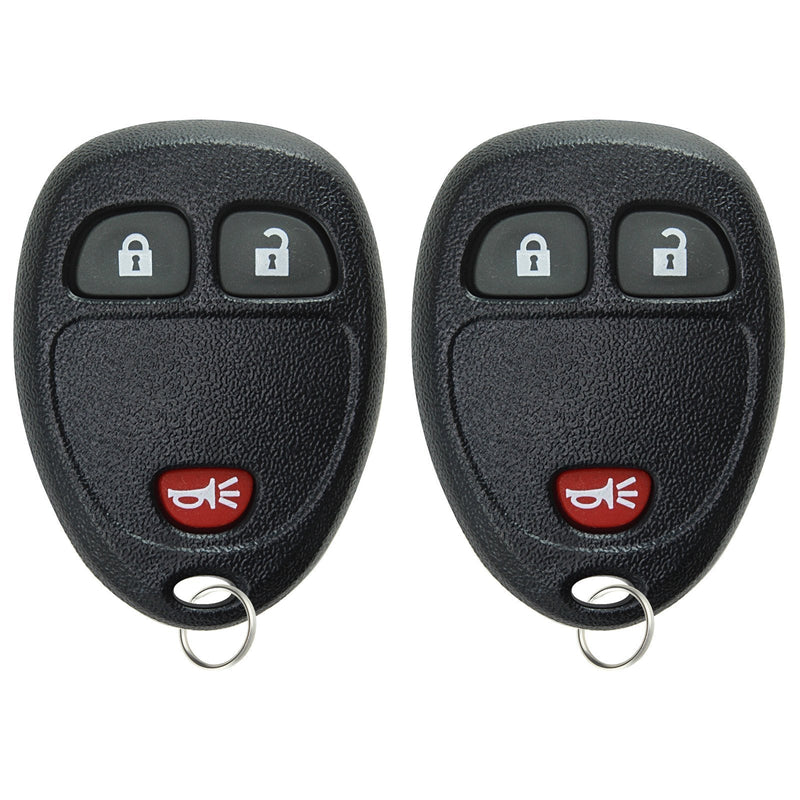  [AUSTRALIA] - KeylessOption Keyless Entry Remote Control Car Key Fob Replacement for 15777636 (Pack of 2) black