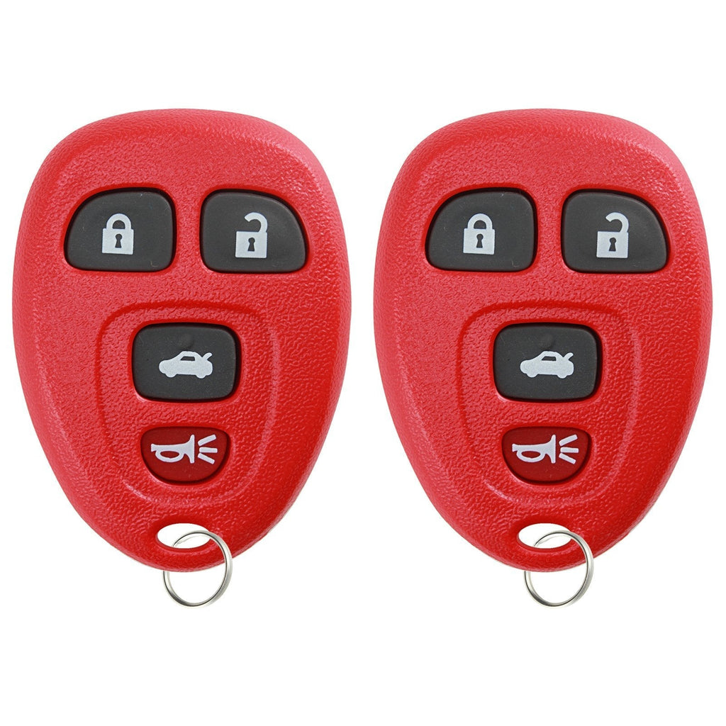  [AUSTRALIA] - KeylessOption Keyless Entry Remote Control Car Key Fob Replacement for 15252034 -Red (Pack of 2) red