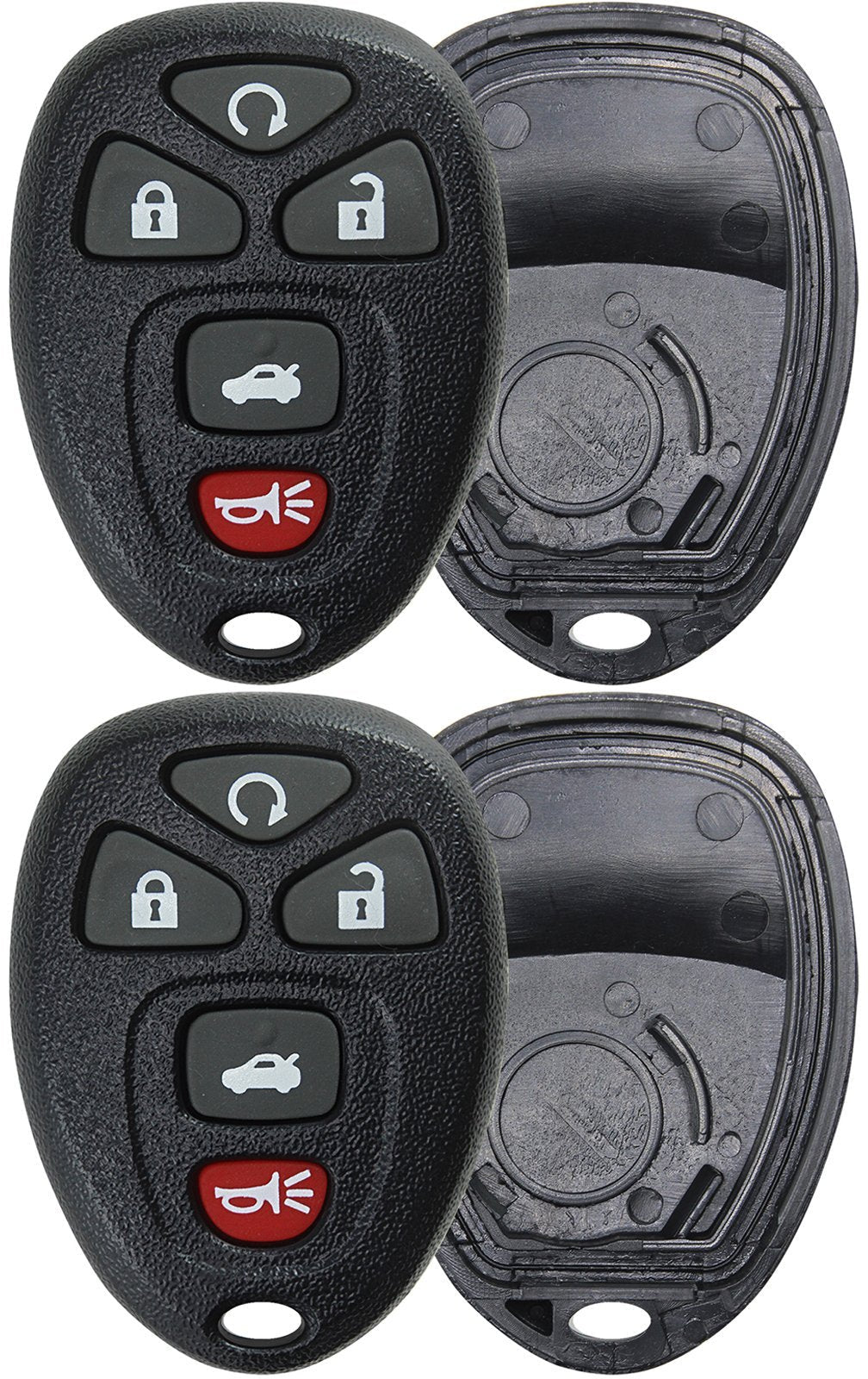  [AUSTRALIA] - KeylessOption Keyless Entry Remote Key Fob Shell Case Button Pad Cover for Chevy Impala Monte Carlo Buick Lucerne Cadillac DTS OUC60270, OUC60221 (Pack of 2) black