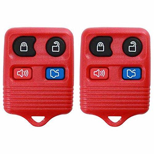  [AUSTRALIA] - 2 KeylessOption Red Replacement 4 Button Keyless Entry Remote Control Key Fob