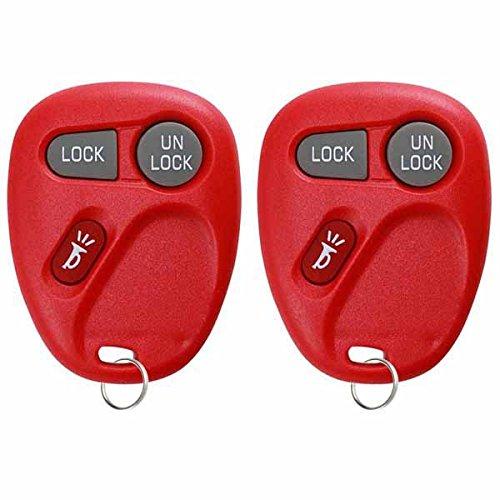 [AUSTRALIA] - 2 KeylessOption Replacement 3 Button Keyless Entry Remote Control Key Fob -Red red