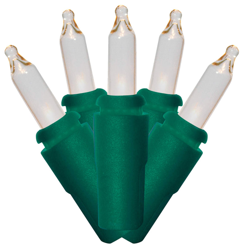  [AUSTRALIA] - Brite Star 100 Count Mini String to String Christmas Lights, Green Wire, Clear Green Wire_clear