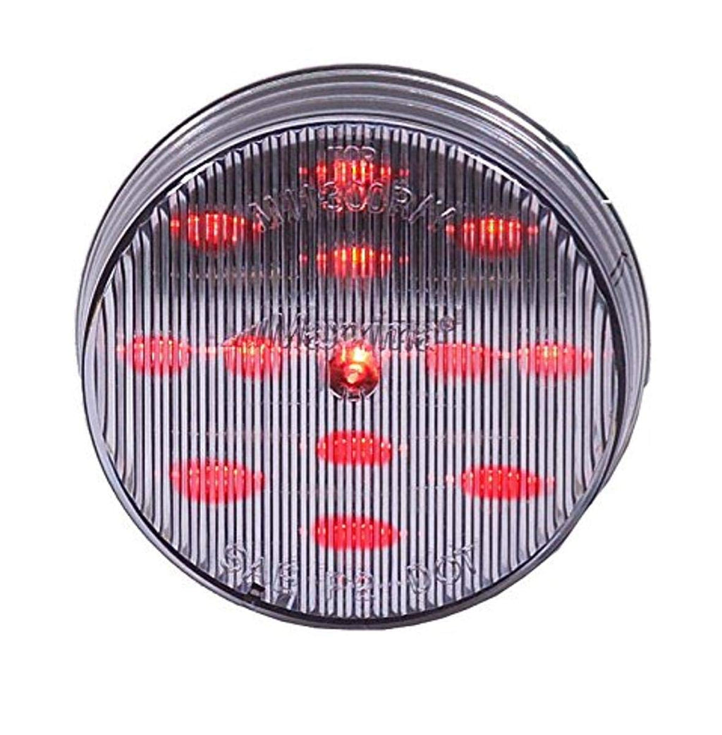  [AUSTRALIA] - Maxxima M11300RCL Red 2-1/2" Round LED Clear Lens Clearance Marker Light Red Clear Lens