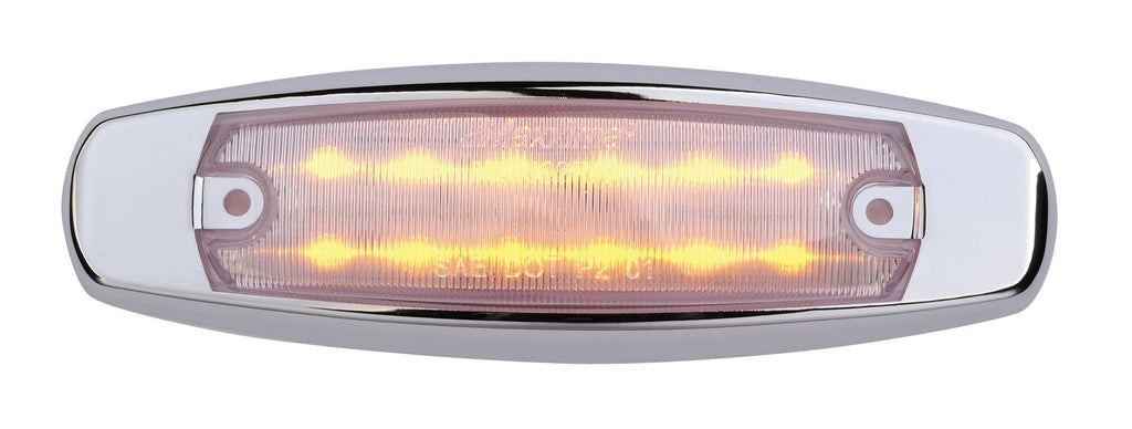  [AUSTRALIA] - Maxxima M20332YCL Amber 6" LED Clear Lens Clearance Marker Light with Stainless Steel Bezel Amber Clear Lens