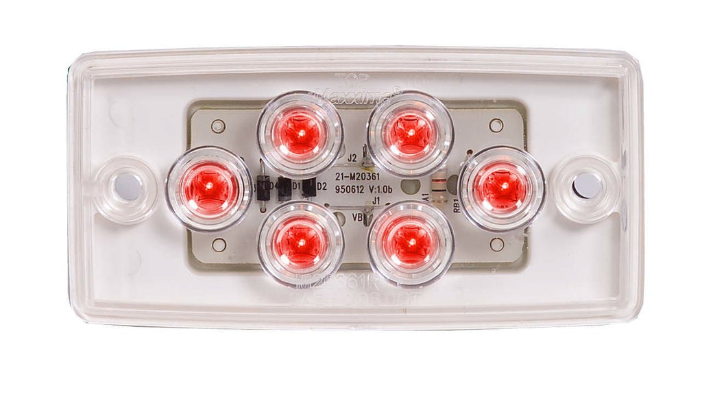  [AUSTRALIA] - Maxxima M20361RCL Red LED Clear Lens Flush Mount Cab Marker Light Red Clear Lens