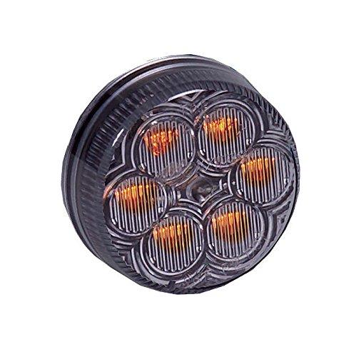  [AUSTRALIA] - Maxxima M34260YCL Amber 2" Round LED Clear Lens Clearance Marker Light Amber Clear Lens