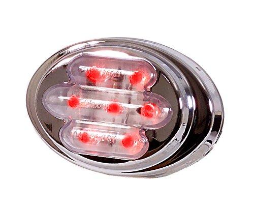 [AUSTRALIA] - Maxxima M36180RCL Red LED Clear Lens Mini Oval Clearance Marker Light with Stainless Steel Bezel Red Clear Lens