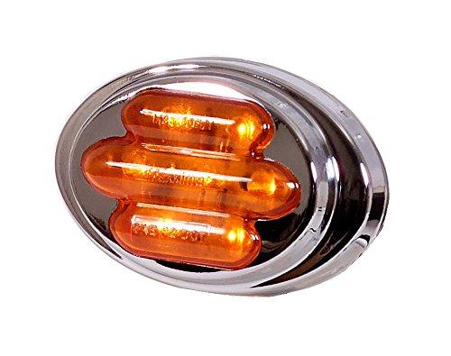  [AUSTRALIA] - Maxxima M36180Y Amber LED Mini Oval Clearance Marker Light with Stainless Steel Bezel