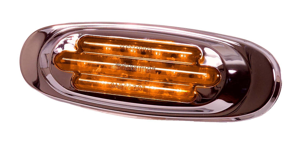  [AUSTRALIA] - Maxxima M72270Y Amber LED Oval Clearance Marker Light with Stainless Steel Bezel