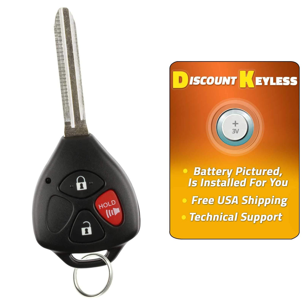  [AUSTRALIA] - Discount Keyless Replacement Uncut Car Remote Fob Ignition Key For Toyota Rav4 Scion xB HYQ12BBY Remote Single