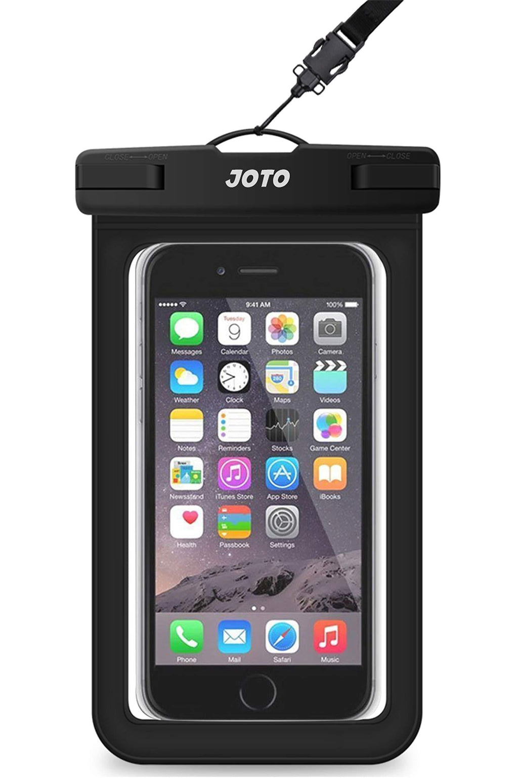  [AUSTRALIA] - JOTO Universal Waterproof Pouch Cellphone Dry Bag Case for iPhone 13 Pro Max Mini, 12 11 Pro Max Xs Max XR X 8 7 6S Plus SE, Galaxy S20 S20+ S10 Plus S10e /Note 10+ 9, Pixel 4 XL up to 7" -Black Black