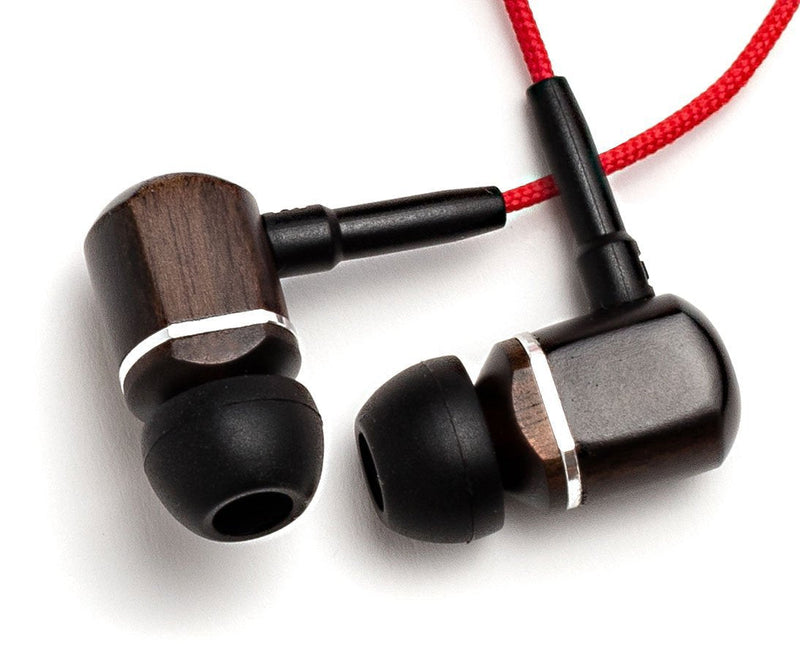 Symphonized MTRX Premium Genuine Wood In-ear Noise-isolating Headphones with Mic and Nylon Cable (Red) Red - LeoForward Australia