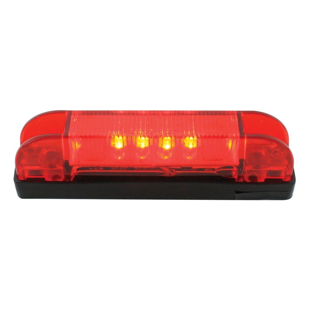  [AUSTRALIA] - Grand General 76222 4" Long Thin Line Wide Angle 6 LED Red/Red Marker & Clearance Light