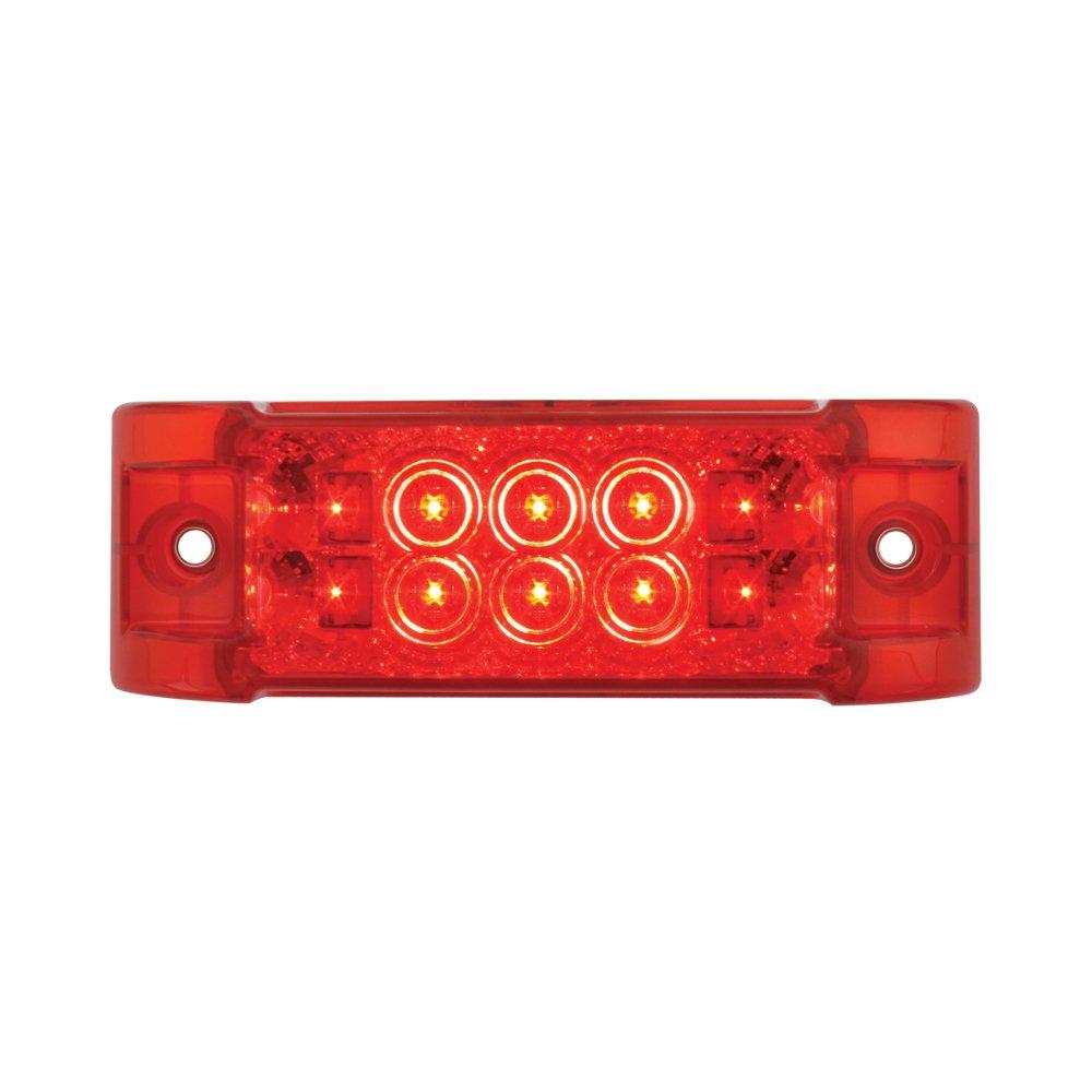  [AUSTRALIA] - Grand General 76212 Red Rectangular Wide Angle Spyder 10-LED Marker/Clearance/Turn Light with Red Lens Red/Red Light Only