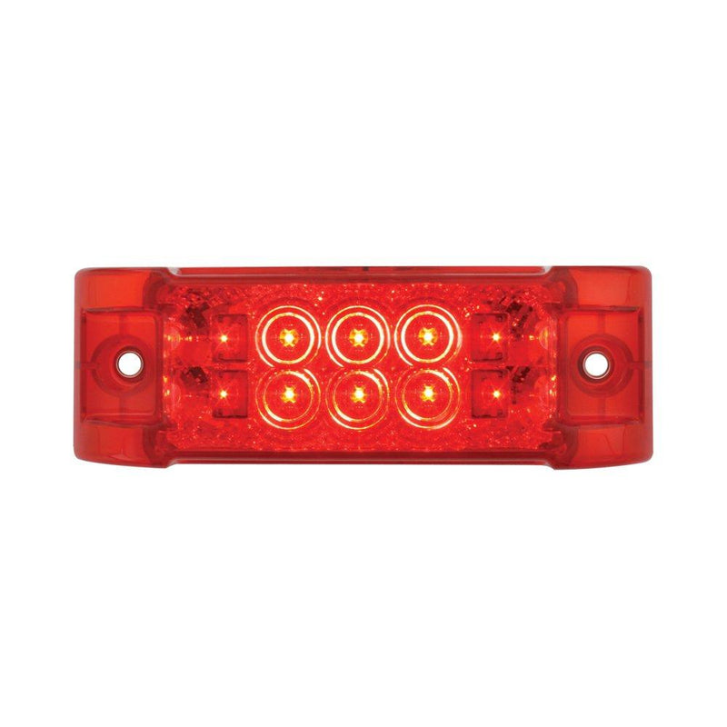  [AUSTRALIA] - Grand General 76212 Red Rectangular Wide Angle Spyder 10-LED Marker/Clearance/Turn Light with Red Lens Red/Red Light Only