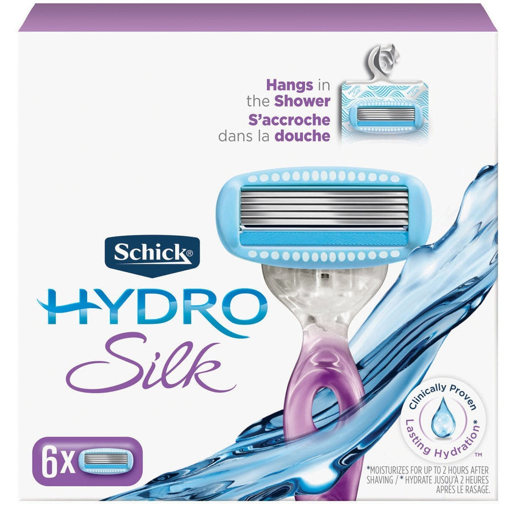Schick Hydro Silk Hang-In Shower Razor Blade Refills for Women, 6 Count 6 Count (Pack of 1) - LeoForward Australia