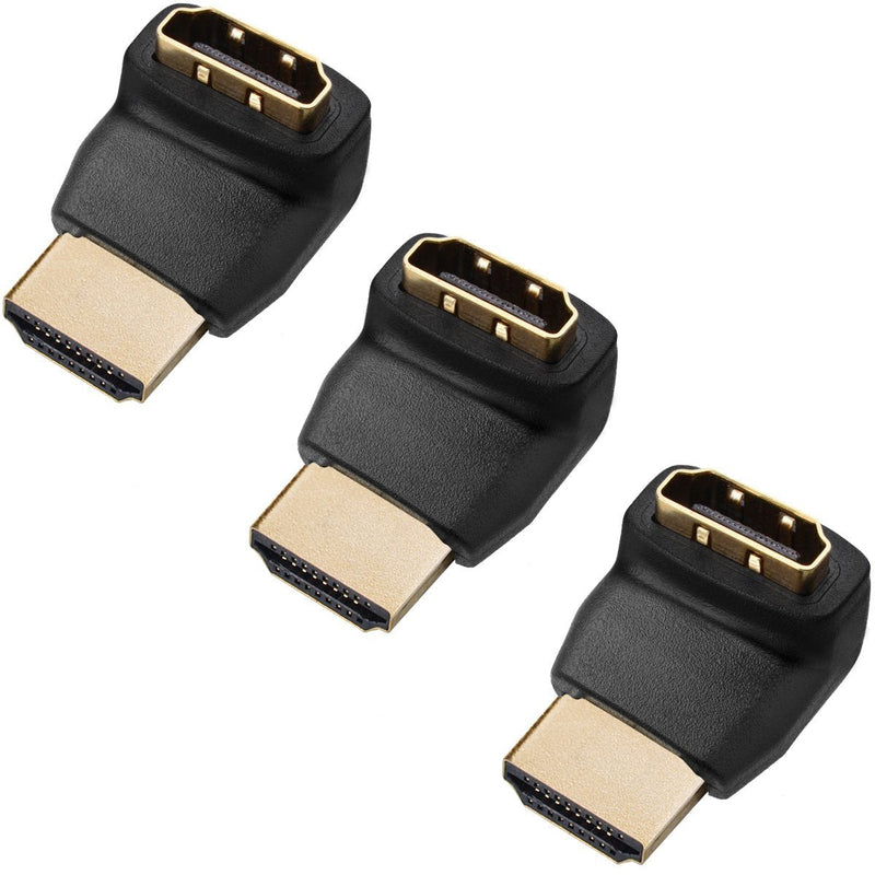 Twisted Veins ACHLA3 Three (3) Pack of HDMI 270 Degree/Right Angle Connectors/Adapters 270 Degree, 3 Pack - LeoForward Australia