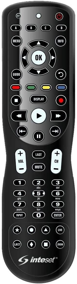  [AUSTRALIA] - Inteset 4-in-1 Universal Backlit IR Learning Remote for use with Apple TV, Xbox Series X/S, Roku, Media Center/Kodi, Nvidia Shield, Most Streamers & Other A/V Devices