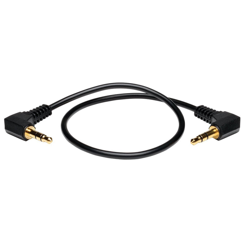Tripp Lite (P312-001-2RA) 3.5mm Mini Stereo Audio Cable with Two Right Angle Plugs (M/M), 1-ft, Black Two Right Angle Plug 1-Feet - LeoForward Australia