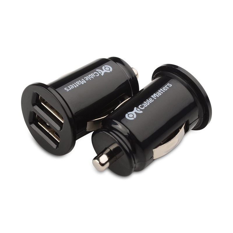  [AUSTRALIA] - Cable Matters Updated Version 2-Pack 10W 2A Flush Mount Mini Dual USB Car Charger with Smart Charging Chipset for iPhone XR XS, Samsung Galaxy S10, Note 9, LG G7, V40, Google Pixel 3, and More