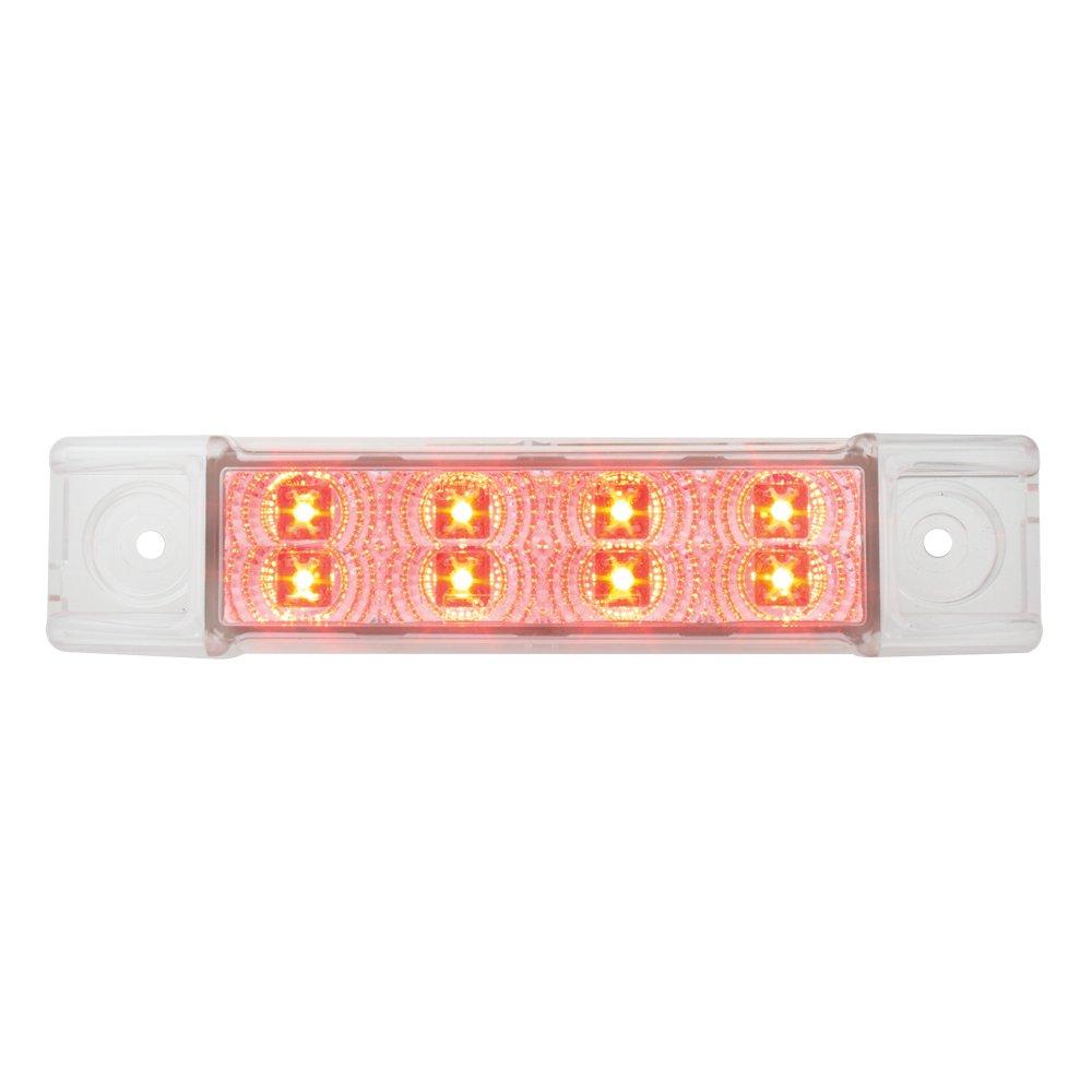  [AUSTRALIA] - Grand General 76273 Red Rectangular 8 LED Marker/Clearance Light with Clear Lens Light Only Red/Clear