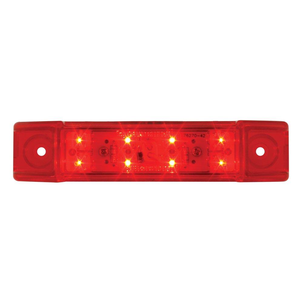  [AUSTRALIA] - Grand General 76262 Red Rectangular Wide Angle 8 LED Marker/Clearance Light with Red Lens Red/Red Light Only