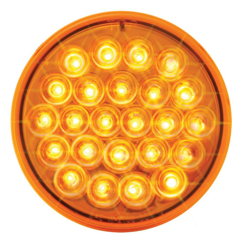  [AUSTRALIA] - Grand General 76505 Amber 4" 24 Pearl LED Strobe Light with Amber Lens Amber/Amber Light Only