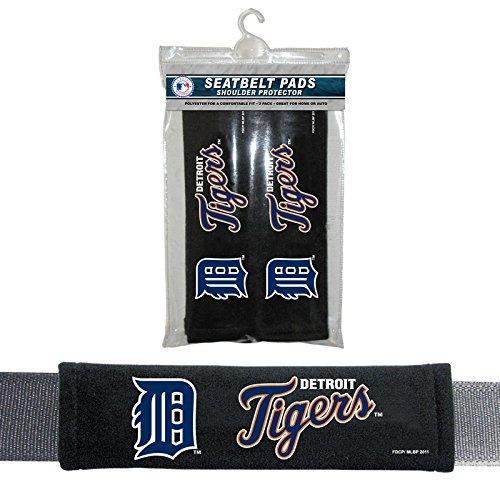  [AUSTRALIA] - MLB Detroit Tigers Seat Belt Pad (Pack of 2), One Size, White