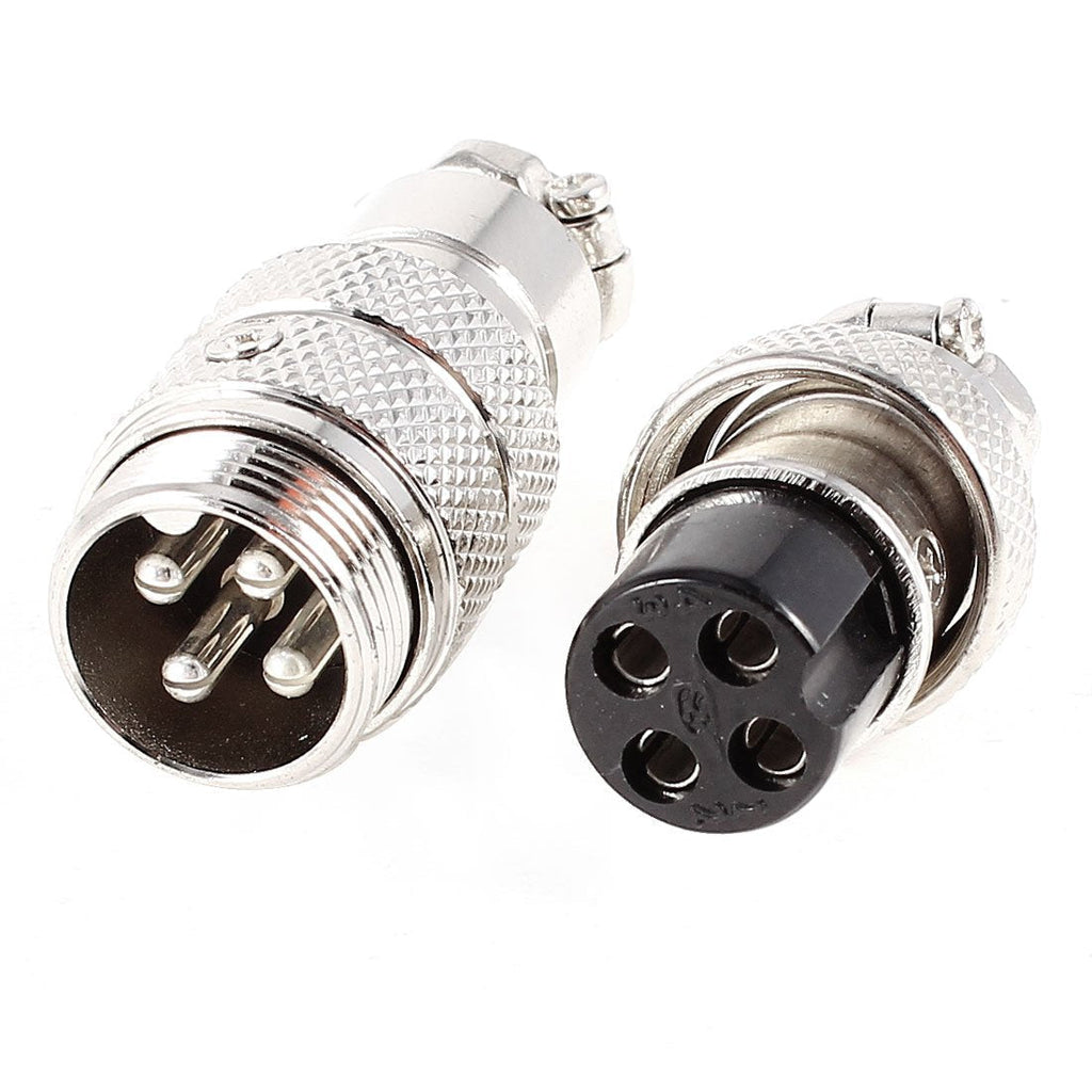  [AUSTRALIA] - uxcell Female + Male 4 Pin Microphone Connector Adapter Set Black Blue Silver Tone