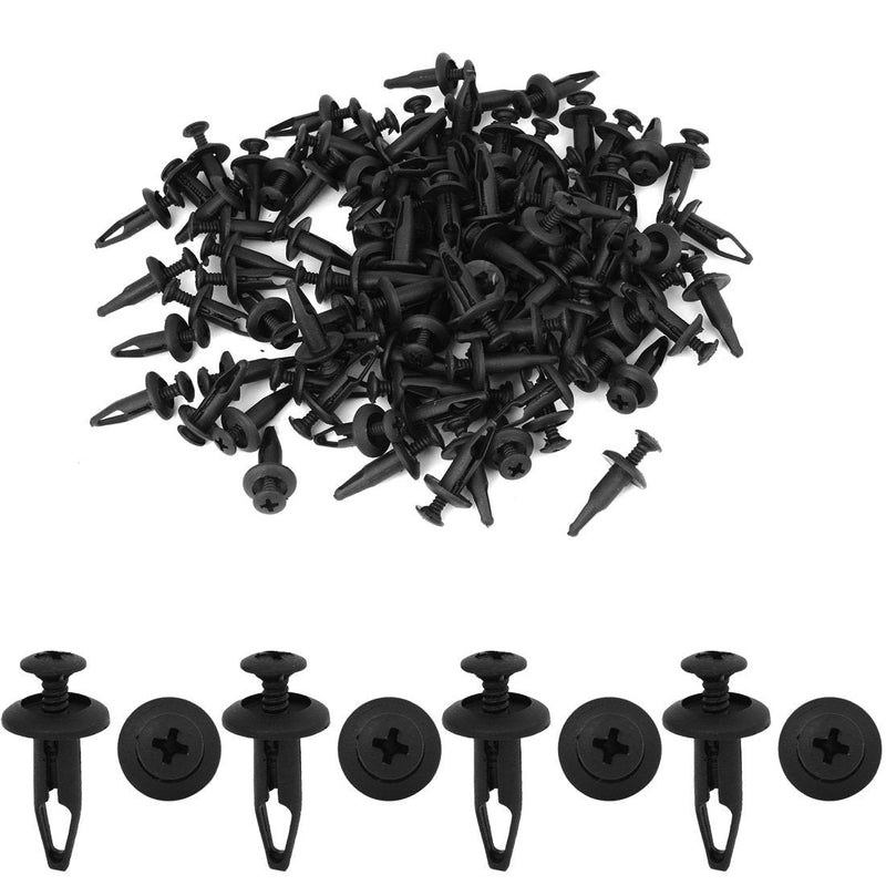 uxcell uxcell 100 Pcs 6.3mm Hole Retainer Clips Plastic Drive Rivets Mud Flaps Bumper Fender Push Clips for Ford - LeoForward Australia