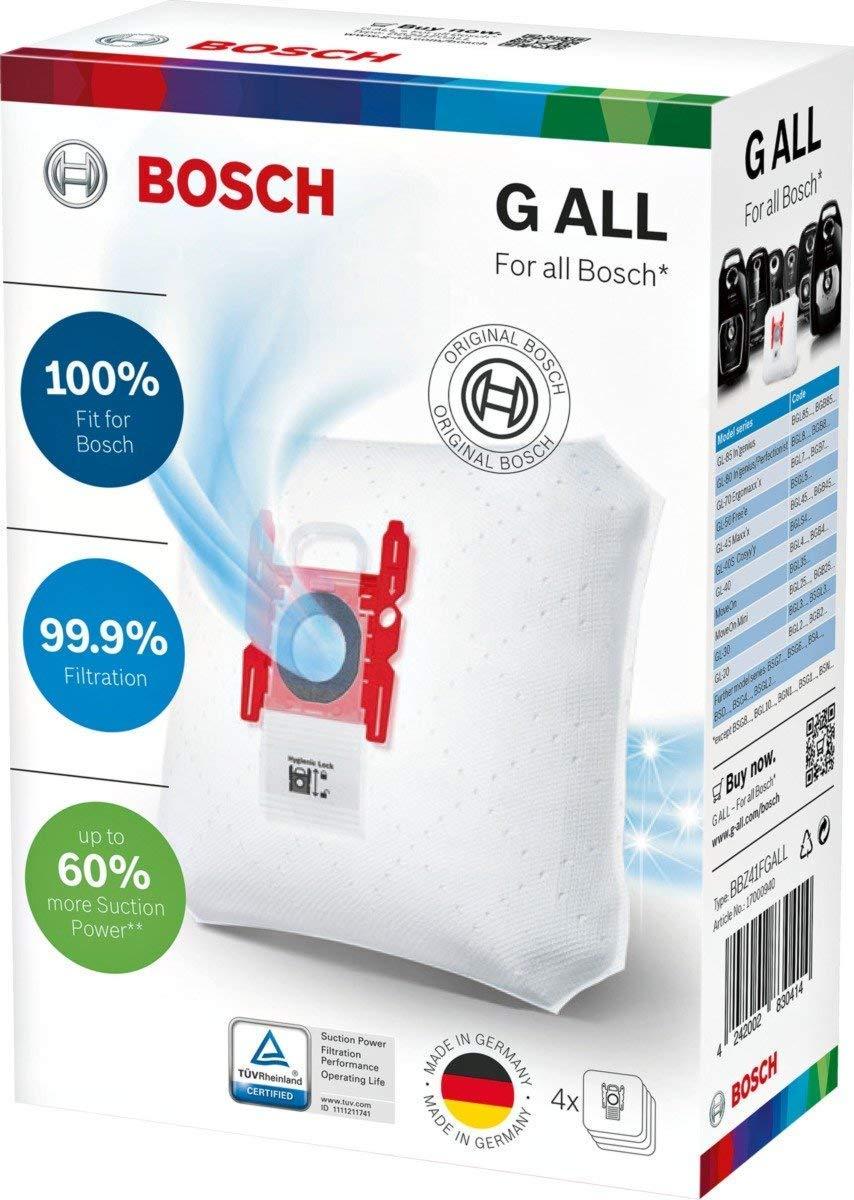  [AUSTRALIA] - Bosch Megaair Super Tex Type G Xxl Vacuum Bag Large 5 Litre Capacity Pack Of 4 And Includes A Micro Hygiene Filter For The Motor