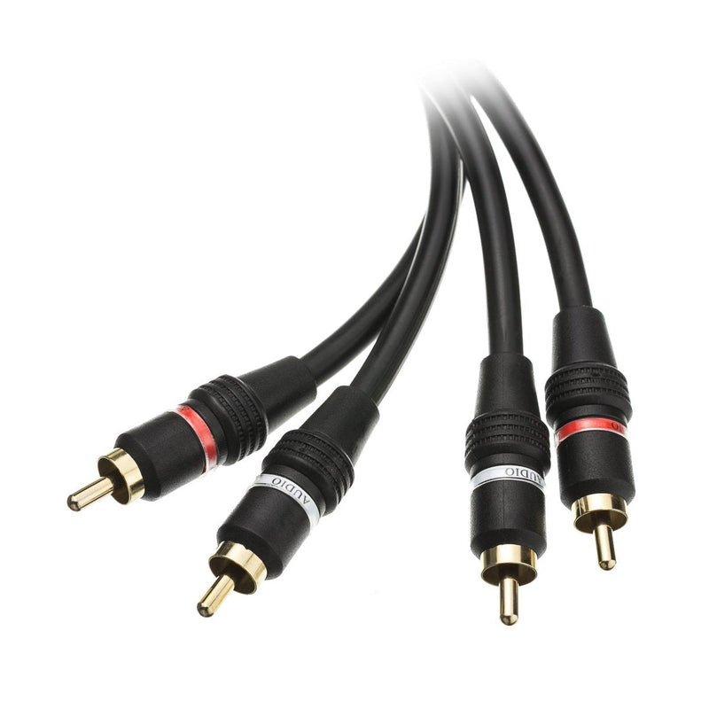 C&E 12-Foot RCA Stereo Audio Cable, Dual RCA Male, 2 Channel , Gold-Plated Connectors (CNE26979) - LeoForward Australia