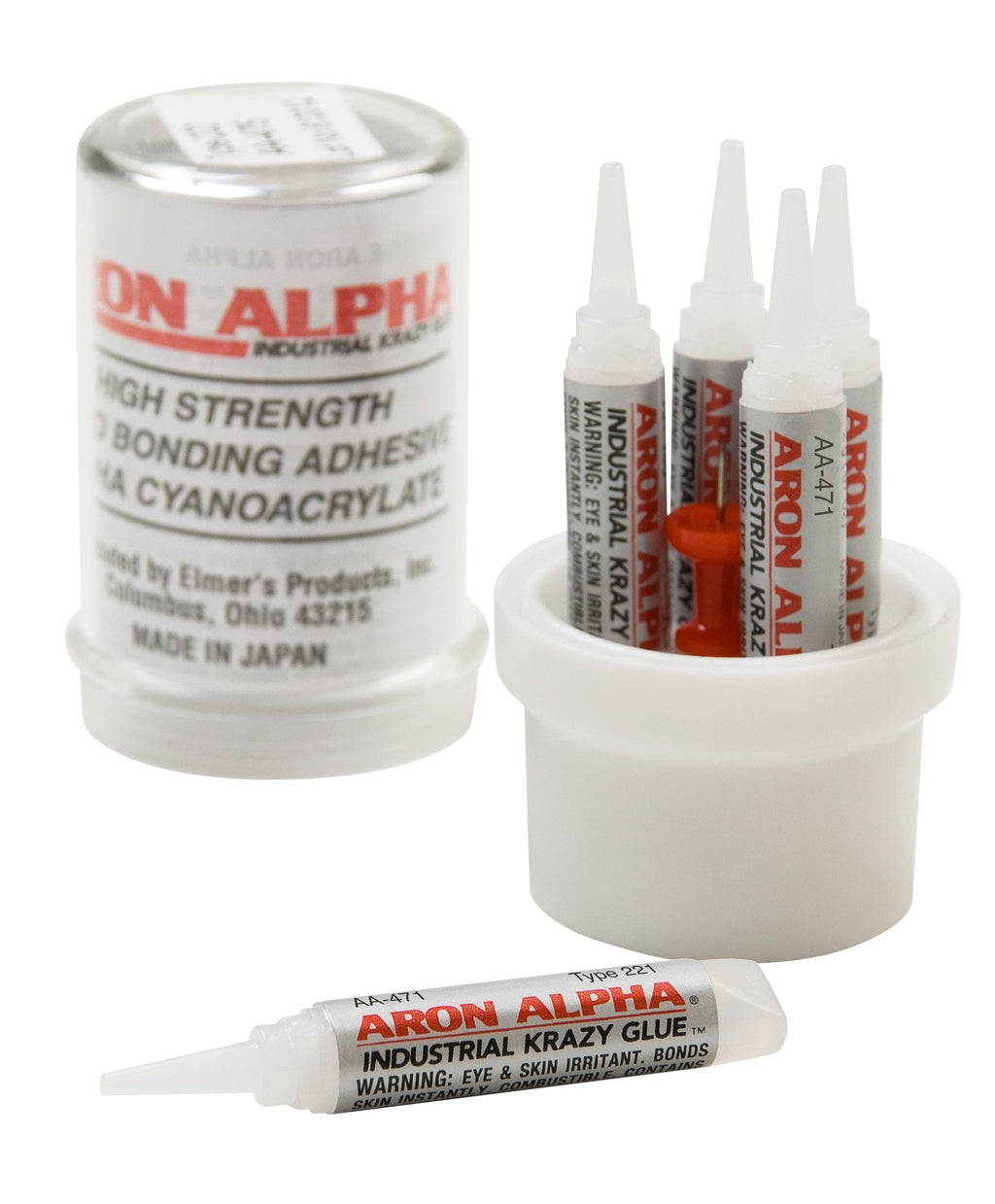  [AUSTRALIA] - Aron Alpha Type 221 (2 cps viscosity) Fast Set Instant Adhesive, 10 g Capsule, 5 Tubes x 2 g (0.07 oz)