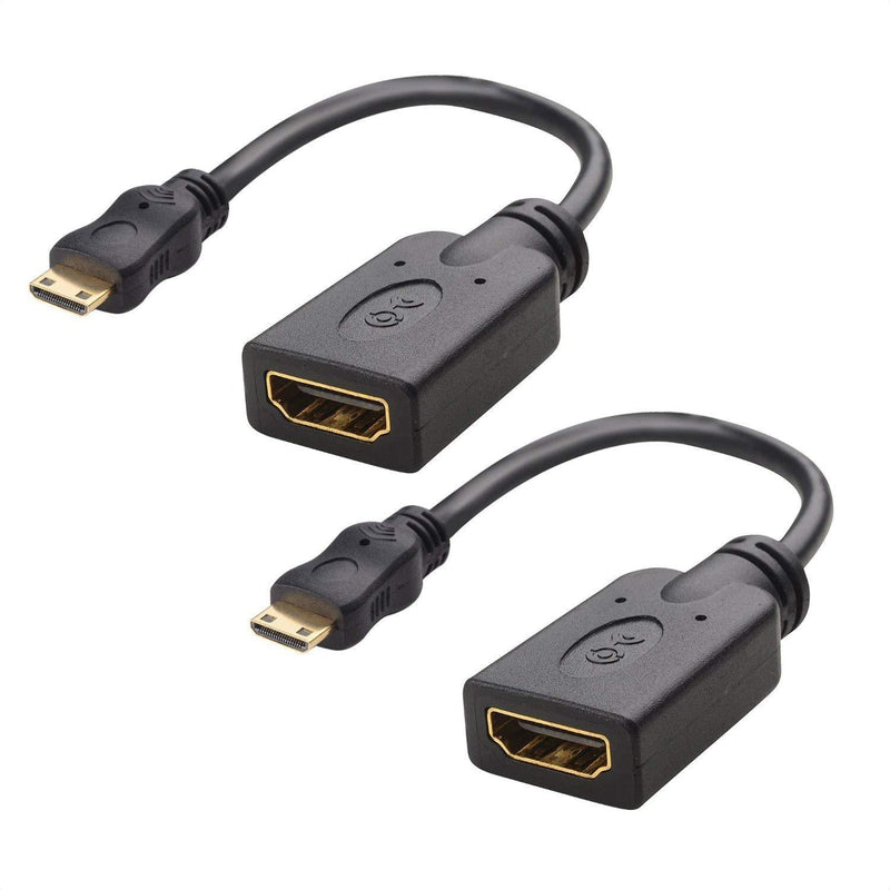 Cable Matters 2-Pack Mini HDMI to HDMI Adapter (HDMI to Mini HDMI Adapter) 6 Inches with 4K and HDR Support for Raspberry Pi Zero and More - LeoForward Australia