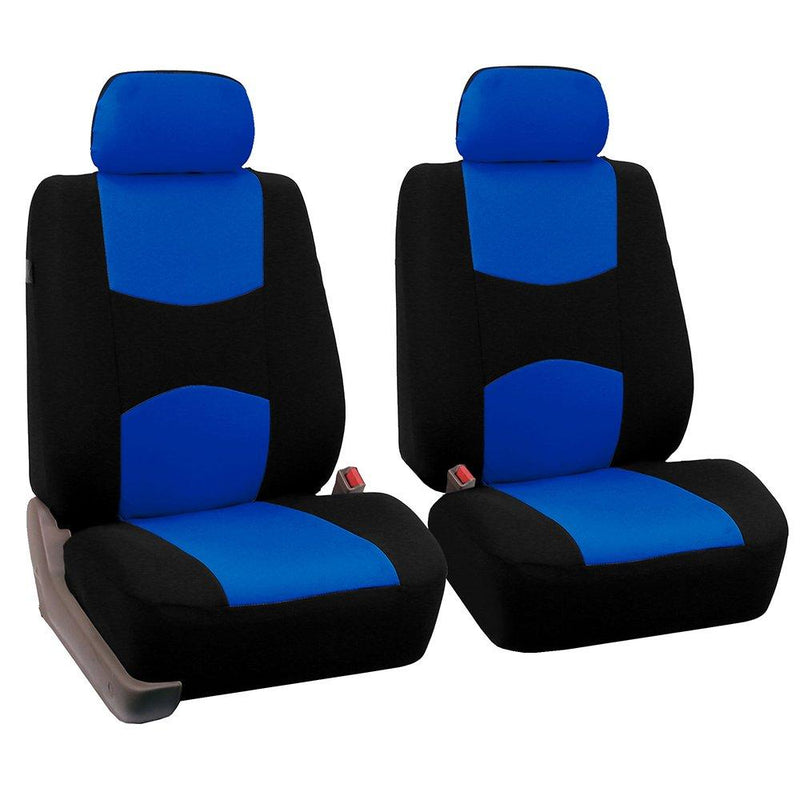  [AUSTRALIA] - FH Group Universal Fit Flat Cloth Pair Bucket Seat Cover (Blue/Black) (FH-FB050102, Fit Most Car, Truck, Suv, or Van) Blue/Black