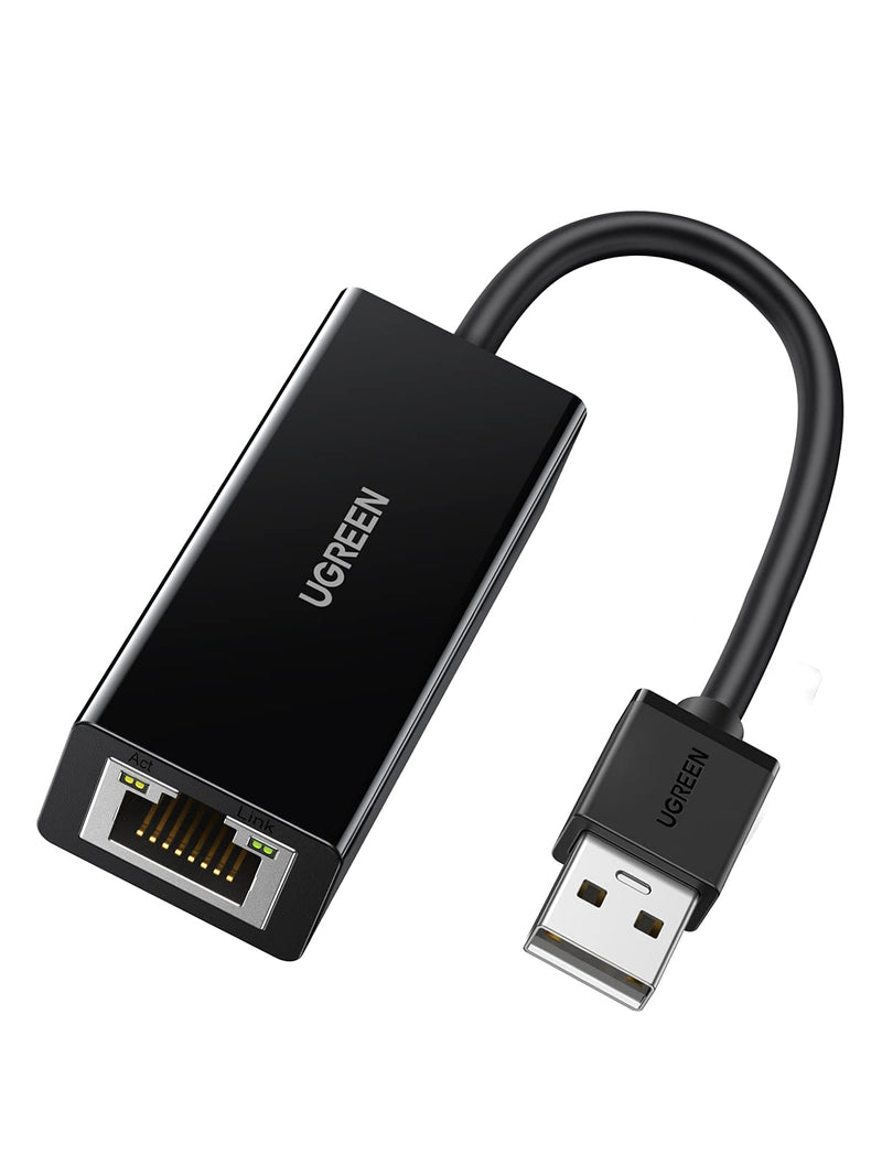  [AUSTRALIA] - UGREEN Ethernet Adapter USB 2.0 to 10 100 Network RJ45 LAN Wired Adapter Compatible with Nintendo Switch Wii Wii U MacBook Chromebook Windows Mac OS Surface Linux ASIX AX88772A Chipset Black