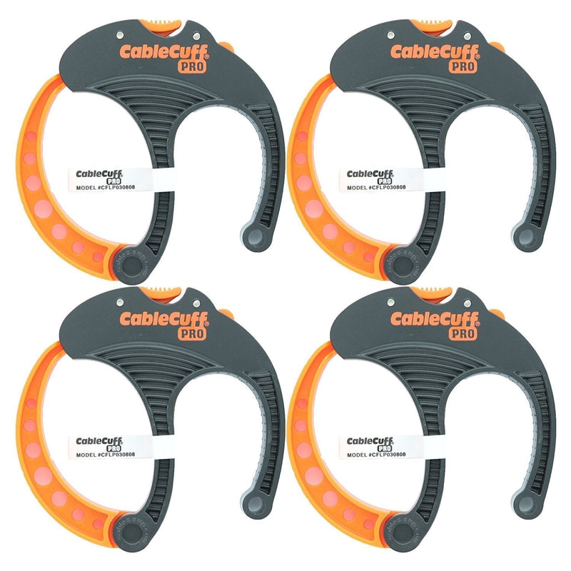  [AUSTRALIA] - Cable Cuff PRO (4 Pack: 4x Large 3 Inch Diameter) Adjustable, Reusable, Cable Tie Replacements for Extension Cords or Electronics Pack 1