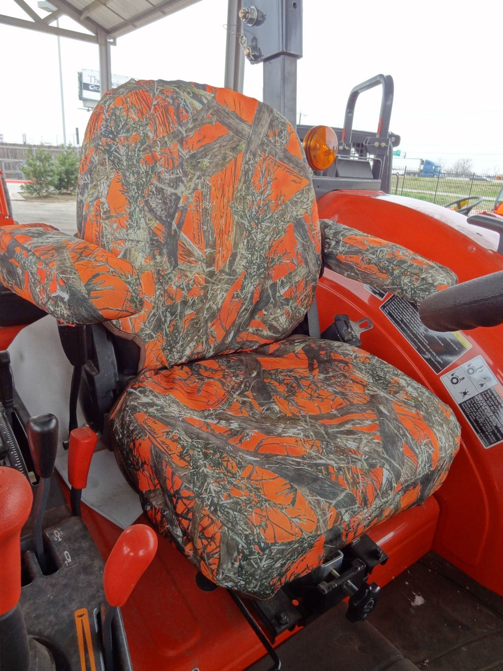  [AUSTRALIA] - Durafit Seat Covers, KU02 MC2 Orange KUBOTA Models M5040/M6040/M7040/M8540/M9540 in Orange Camo Endura