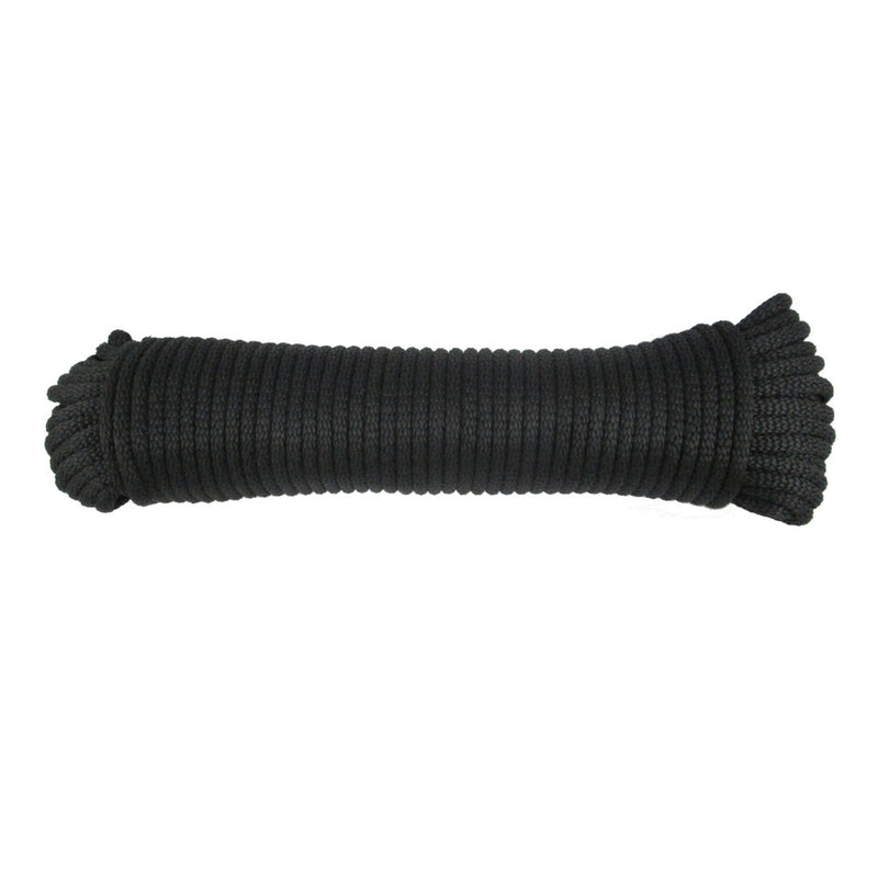 [AUSTRALIA] - Black Dacron Polyester Rope 1/4" X 100 Ft (#8)
