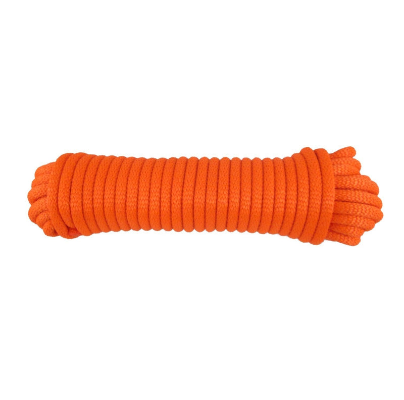  [AUSTRALIA] - 3/8 inch Orange Polyester Rope - 50 Foot | High Visibility - High UV and Abrasion Resistance - Low Stretch