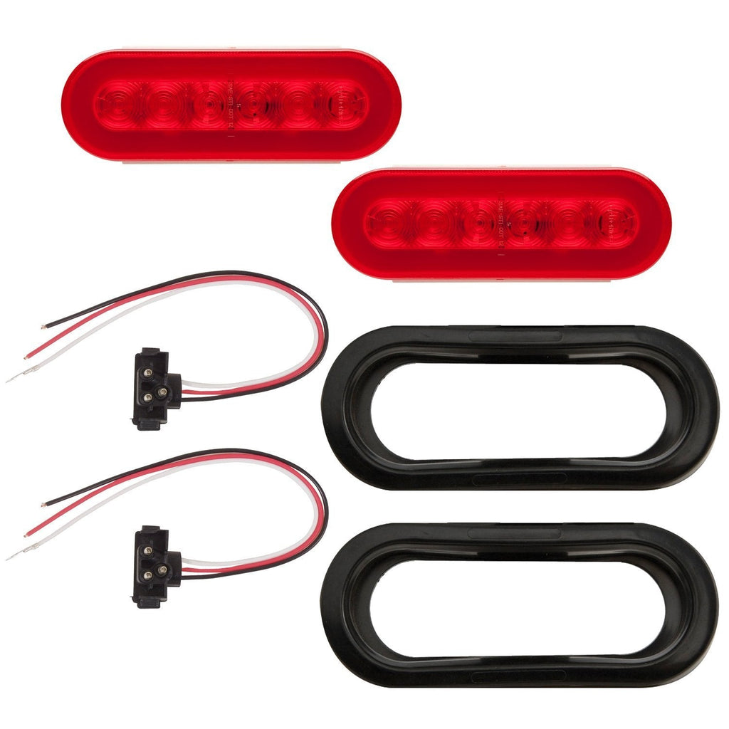  [AUSTRALIA] - Optronics GloLight Red 6" Oval Sealed 22-LED Trailer Light Kit with Lifetime LED Warranty