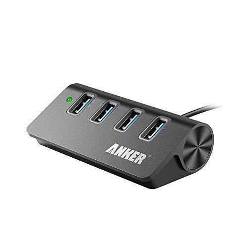  [AUSTRALIA] - Anker 4-Port USB 3.0 Unibody Aluminum Portable Data Hub with 2ft USB 3.0 Cable for Macbook, Mac Pro / mini, iMac, XPS, Surface Pro, Notebook PC, USB Flash Drives, Mobile HDD and More Black