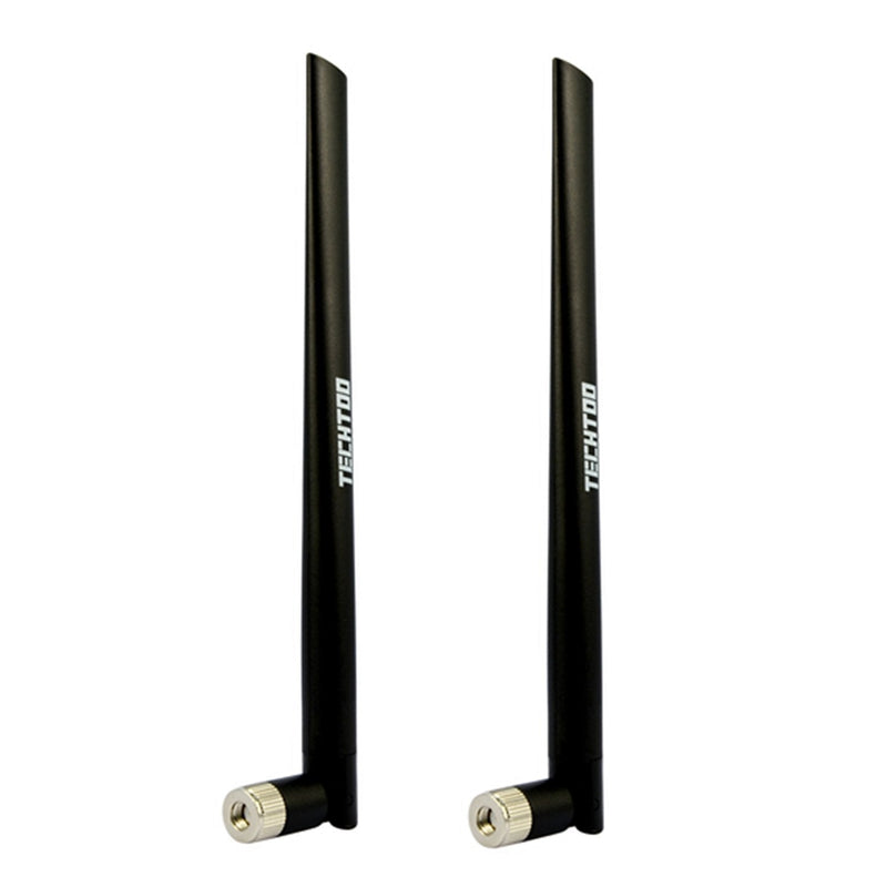 TECHTOO WiFi Antenna Dual Band 7dBi 2.4GHz/5.8GHz with RP-SMA Connector for Wireless Network Router USB Adapter PCI Card IP Camera DJI Phantom Wireless Range Extender FPV UAV Drone (Black 2-Pack) - LeoForward Australia