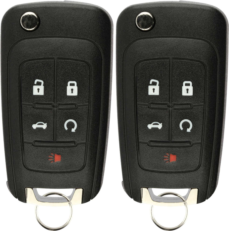  [AUSTRALIA] - KeylessOption Keyless Entry Car Remote Uncut Flip Key Fob Replacement for OHT01060512 (Pack of 2)