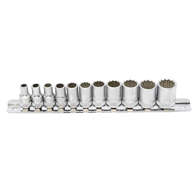 Genius Tools 11PC 1/4" Dr. Metric Hand Socket Set (12-Point) - TW-211M - LeoForward Australia